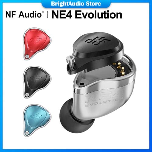 NF AUDIO NE4 Evolution Knowles 4BA Balanced Armature In-ear Earphone IEM with 3 Replaceable Faceplates 0.78mm OCC Cable Headset