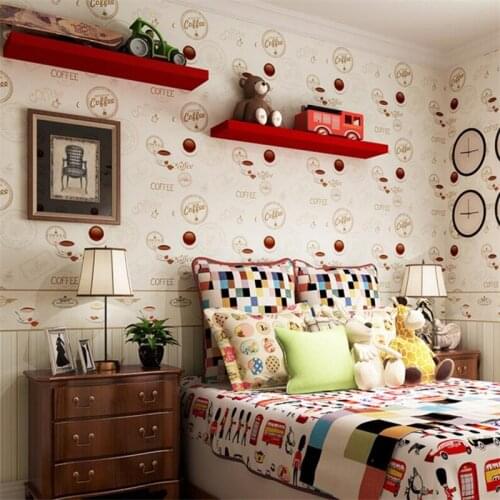 Beibehang Modern American Coffee Bean Wallpaper Non-woven Wallpaper Bedroom Living Room Background papel de parede wallpaper