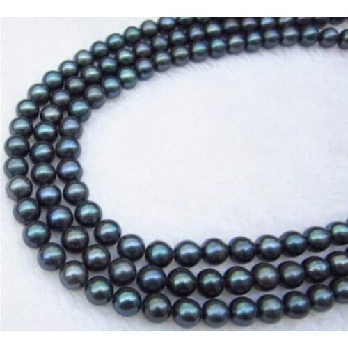 Charming GENUINE AAA 9-10MM black Tahitian Cultured PEARL NECKLACE 50 INCH Free shipping