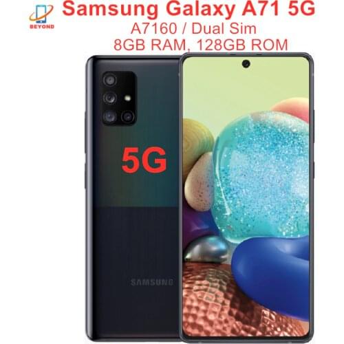 Original Samsung Galaxy A71 5G A7160 Dual Sim 8GB RAM 128GB ROM 6.7" Exynos Octa Core Mobile Phone 4 Camera NFC Cell Phone