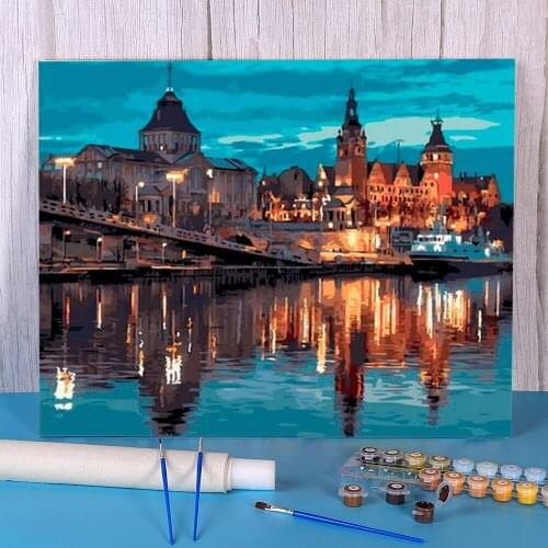 Landscape Paint By Numbers Complete Kit Oil Paints 50*70 Canvas Pictures Loft Wall Picture For Adults Handicraft