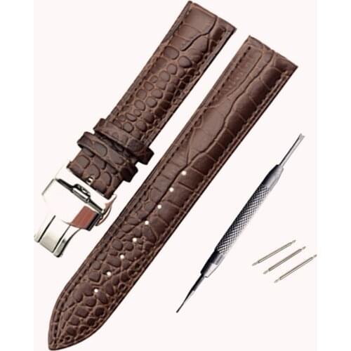 Watchband 14mm 16mm 18mm 20mm Calf Genuine Leather Watch Band Butterfly Buckle Strap Bracelet Accessories Wristbands