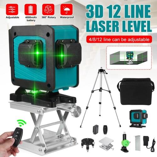 New 4D 16 Lines Laser Level Self-Leveling Wireless Remote 360 Horizontal Vertical Cross Lines With Battery Wall Bracket Laser