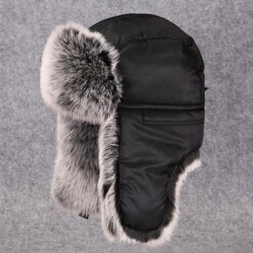 Bomber Hat Faux Fur Russian Ushanka Warm Winter Snow Cap Adjustbale Thicken Trapper Hats For Men Women