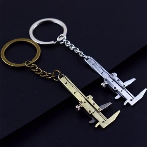 Vernier Caliper Model Keychain Tool Pendant Special Simulation Mini Portable Tool 3D Movable Ruler Model Keyring Key Fob Gift