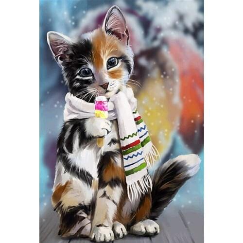 SNA 5d diy mosaic art needlework diamond painting Cat rhinestone cross stitch animal diamond embroidery gift