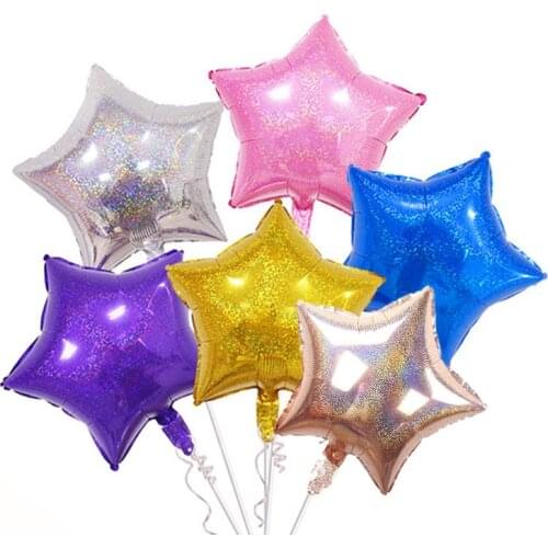 Wedding decoration 18-inch five-pointed star balloon childrens toy birthday party decoration floating laser balloon