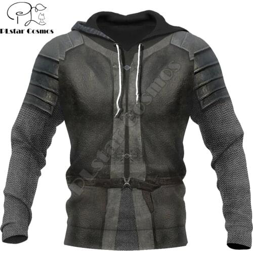 3D Printed Knight Medieval Armor Men Hoodie Knights Templar Harajuku Fashion Jacket pullover Unisex Cosplay hoodies QS-008