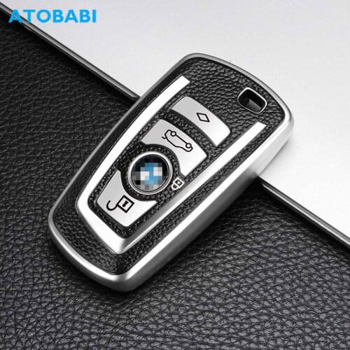TPU Car Key Cover For BMW 2 3 4 5 7 Series F20 F21 F22 F25 F26 F16 F80 F01 Leather Pattern Smart Remote Control Fob Protect Case