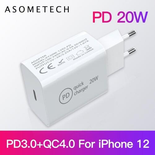 20W USB Type C PD Fast Charging Phone Charger for iPhone 12 Pro Max Mini Portable Travel Wall USB PD Charger for iPad Air 4 2020