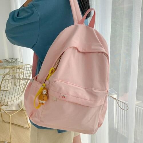 New Waterproof Nylon Women Backpack Female Travel Bag Backpacks Schoolbag for Teenage Girls Solid Color Bookbag Back To School