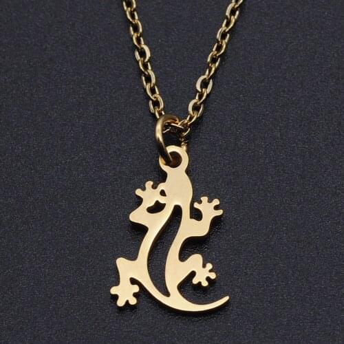 Lizard Stainless Steel Charm Necklace for Women Wholesale Fashion Jewelry Necklaces Accept OEM Order Dainty Steel Necklaces