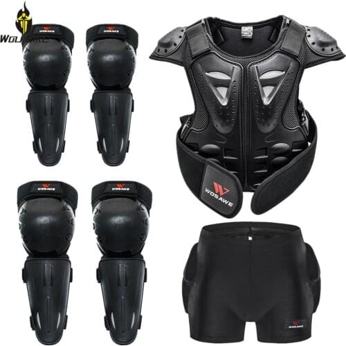 WOSAWE Kids Roller Skateboarding Protective Vest Jackets Knee Elbow Hip Butt Protection for Bike Bicycle Ski Hockey Sports Suit