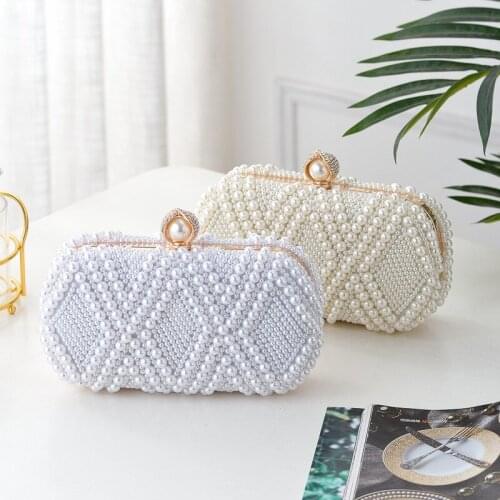 Women Beading Evening Bags Party Pearl Diamonds New Design Handbags Shoulder Chain Handbags Day Clutch