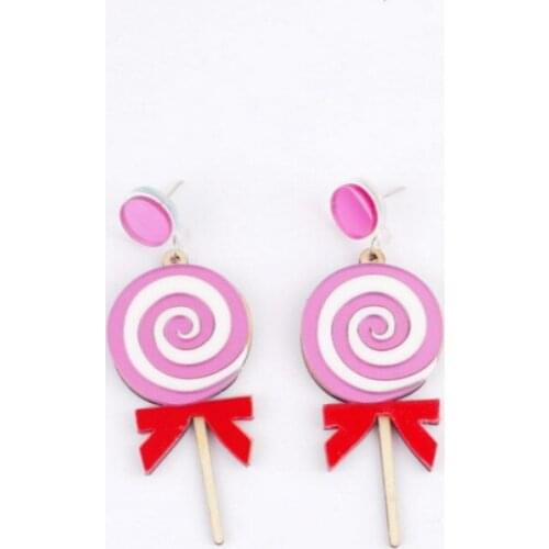 New Korean Sweet Cute Candy Lollipop Earring Kawaii Colorful Acrylic Long Stud Earrings for Women Jewelry Accessories Brincos