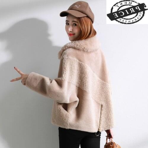 Winter Jacket Autumn Women Sheep Shearing Fur Coats Female Short Natural Wool Overcoat Warm Spring Clothes 2021 LWL13a2