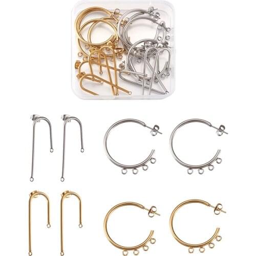 1 Box 304 Stainless Steel Stud Earring Findings with Ear Nuts/Earring Backs Findings Earrings For Women Earring DIY Accessories