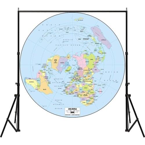 150x150cm Polar Projection World Map Non-woven Waterproof Spray World Map Without National Flag