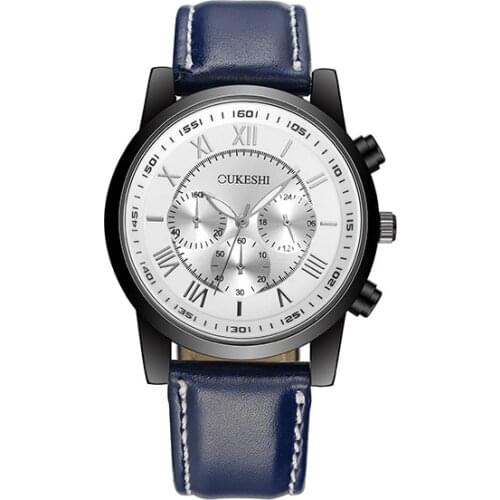 2021 Blue Glass Mens Belt Watch Fashion Quartz Mens Watch Student Boy Men Luxury Watch Simple Watch Pretty Watch