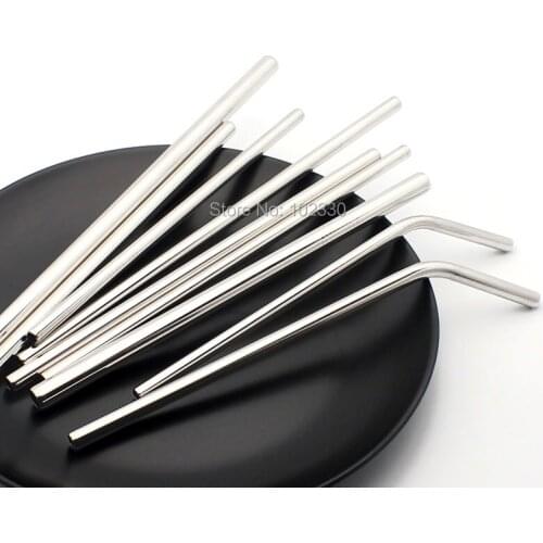 21.5cm 24.1cm 26.5cm Reusable Stainless Steel Straws Metal Straw Cocktail Drinking Straw for 20oz 30oz Tumbler Party Bar Tool