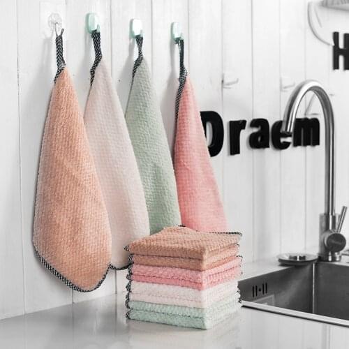 3pcs Super Absorbent Microfiber Hanging Cleaning Wiping Rag kitchen Dish Cloth Tableware Household Cleaning Towel Kichen Tools
