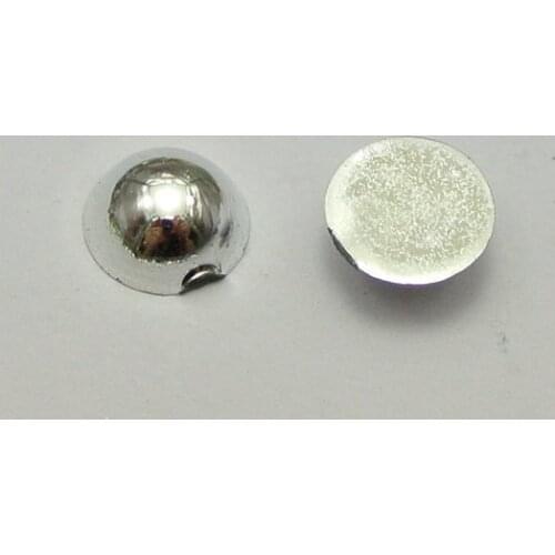 500 Metallic Silver Flatback Round Half Pearl 6mm Scrapbook Nail Art Craft