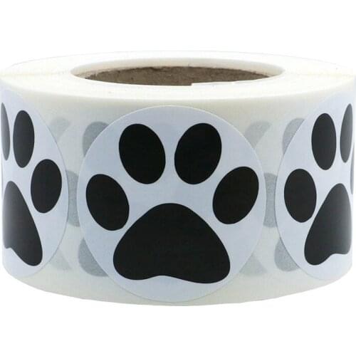 500pcs Black Paw Print Stickers Dog Cat Bear Paw Labels Stickers for Laptop Reward Sticker Stationery Teacher for Student