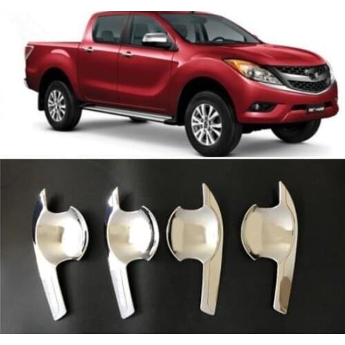 ABS Chrome Trim For Mazda Accessories Door Handle Insert Bowl Trim For Mazda Bt50 2012-2017 Car Styling
