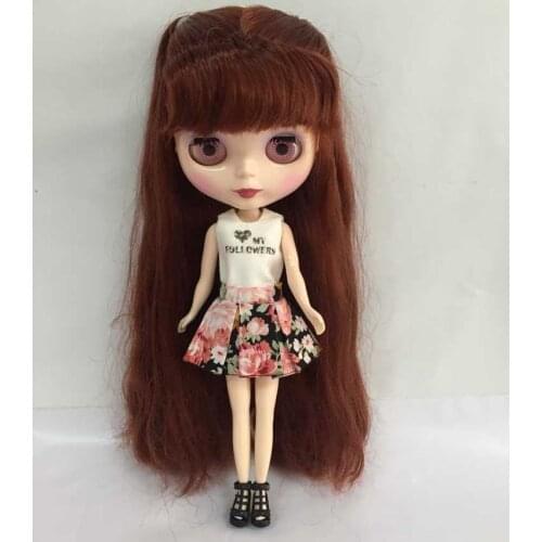 Free shipping cost Nude Doll, wine red hair Factory doll ,Suitable For DIY Change BJD Toy For Girls