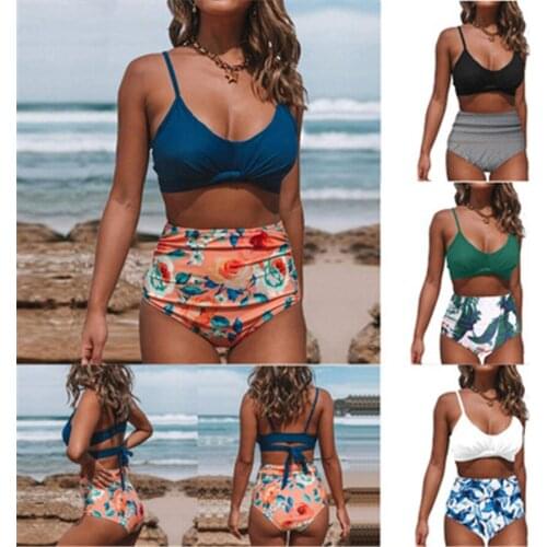 Biquini 2020 Mujer High Waist Bikini Set Print Swimwear Women Bathing Suit Women Brazilain Swimsuit Swimming Suit Beachwear