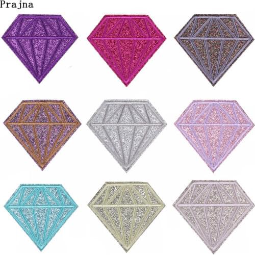 Prajna Bling Diamond Patches Gold Powder Rhinestone Embroidered Iron On Patches For Clothes Bag DIY Ironing Patch Wholesale F