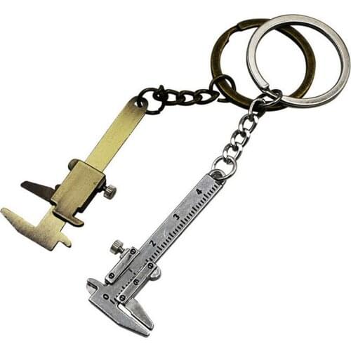 Portable Vernier Caliper Keychain 0-4cm Mini Metal Caliper Key Ring Ruler Measuring Gauging Tools Wholesale