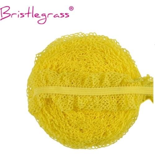 BRISTLEGRASS 5 Yard 1" 25mm Lemon Mesh Frilly Decorative Lace Trim Elastic Spandex Band Hair Tie Headband Dress DIY Sewing Craft