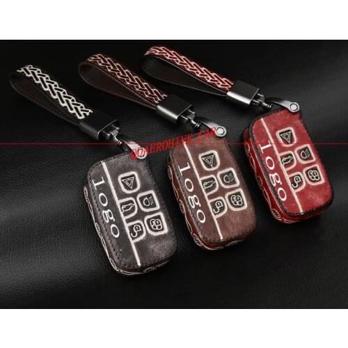 QDAEROHIVE genuine leather car Key Case Cover For Land Rover range rover freelander Velar