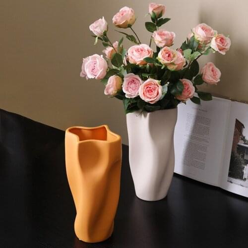 Creative Art Morandi Ceramic Vase Decoration Flower Arrangement Dried Flowers Living Room Dining Table Decorations Floral