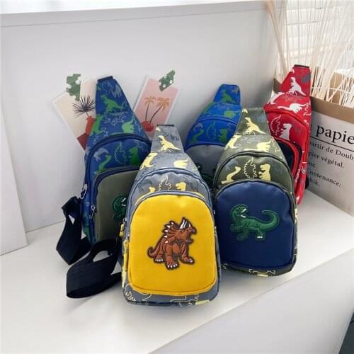 Kid Chest Bag Cute Girl Boy Fanny Cartoon Dinosaur Print Chest Bag Children Belt Bag Money Pouch Baby Zipper Waist Pack Bum Bag