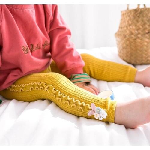 Baby Autumn Winter Tights Hot Baby Toddler Kid Girl Ribbed Stockings Cotton Warm Pantyhose Solid Candy Color Tight 0-6Years Old