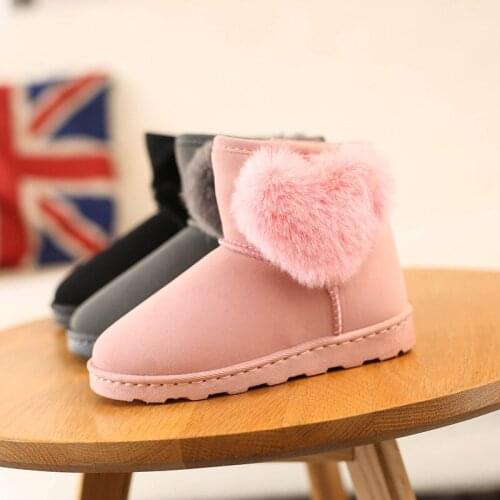 Kids Winter Black Furry Shoes For Girl Sneakers ChildrenS Flat Autumn Ankle Warm Snow Boots 2020 2 3 4 5 6 7 8 9 10 11 12 Years