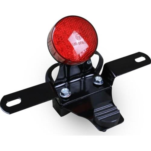 E MARK 12V Vintage Motorcycle LED Rear Signal Brake Light Small Type Back License Light With Install Bracket