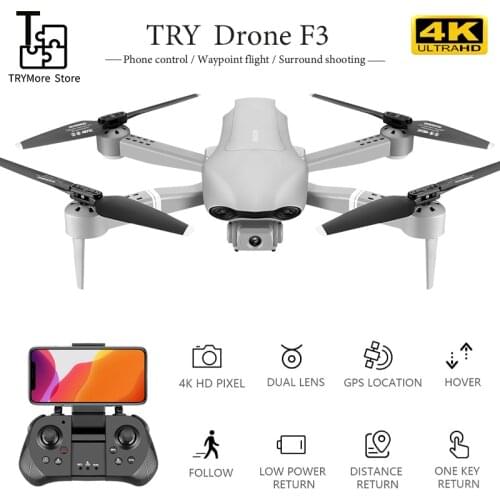 F3 Drone With Gps 4k 5g Wifi Live Video Fpv Quadrotor voyage 25 Minutes Rc Distance 500m Drone Hd Wide-angle Dual Camera Rc Dron
