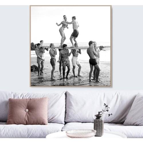 Paintings On The Wall Classical Black White Friends Canvas Poster for The Wall Figure Picture On Loft Room Decor Frameless