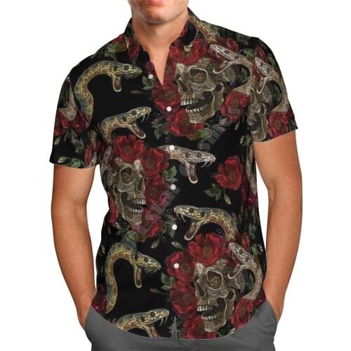 Hawaii Shirt Hawaiian beach summer Fashion Flower Snake Printed 3d Mens Shirt Harajuku Tee hip hop shirts 03