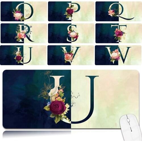 Smooth Extra Large Office Computer Desk Mat Anti-slip Waterproof PU Leather Mouse Pad Letter Pattern Portable Game Mouse Mat