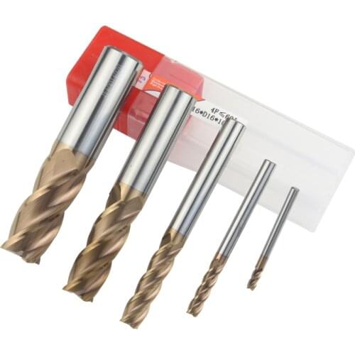 HRC60 1mm 3mm 5mm 8mm 10mm 12mm 16mm 20mm Carbide End mills 4 Flute Tungsten Steel Milling Cutter End Mill Cutter Cnc Tools