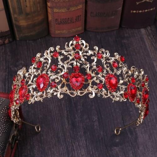 Forest Leaf Crystal Tiara Brides Crown Gold Head Pieces Bridal Jewelry Green Crowns Queen Diadem Wedding Hair Accessories