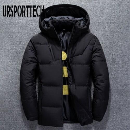 2019 Winter Jacket Mens High Quality Thermal Thick Coat Snow Red Black Parka Male Warm Outwear White Duck Down Jacket Men