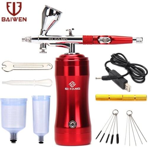 0.3mm Mini Air Compressor Kit Airbrush Paint Spray Gun Multi-Purpose Air Brush For Nail Tattoo Craft Cake Nano Fog Sprayer