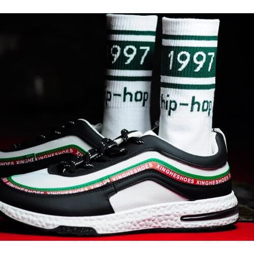 Mens Socks Female 1997 Generation Street Hip-hop Stripe Word Printed Humored Novelty Socks Couples Funny Gifts For Men