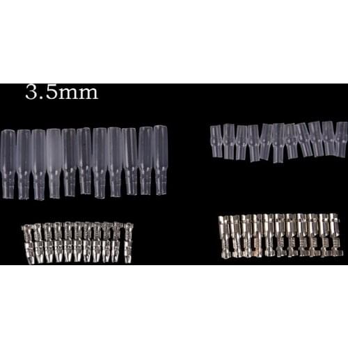 10 Sets Pin Set Electrical Wire Connector Diameter 3.5mm Female + Male + Sheath Bullet Terminal Car
