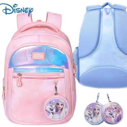 New Disney Frozen Kids School Bag Princess Elsa Cute Primary School Student Backpack Large Capacity Orthopedic Anime Bags Gifts